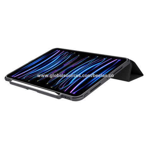 Étui en cuir folio transparent antichoc en gros pour iPad Air avec activation magnétique du sommeil et du réveil, test de chute SGS 2M réussi
