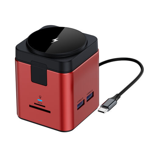 محطة إرساء متعددة الوظائف W15 8 في 1 للشحن اللاسلكي من الشركة المصنعة مع موزع USB C وشاحن لاسلكي للمكتب المنزلي