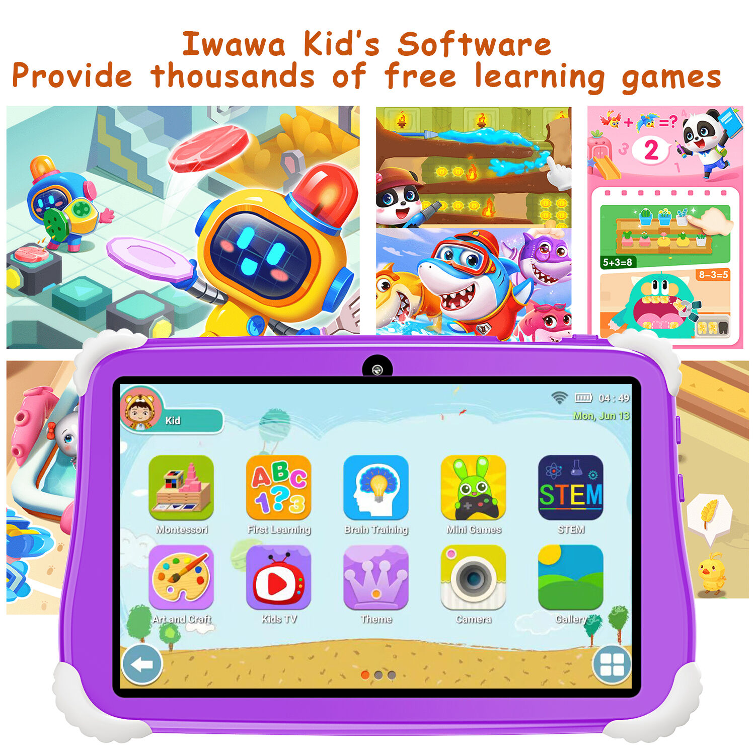 Child Android 8 Inch Children's Android 13 Wifi Tablet Tablet For Children 800*1280 ...