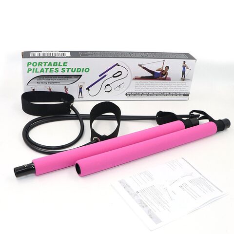 Pilates Fitness Stick Leichter Trainer Pilates Bar Stick mit Widerstandsband für Fitnessstudio und Heimfitness