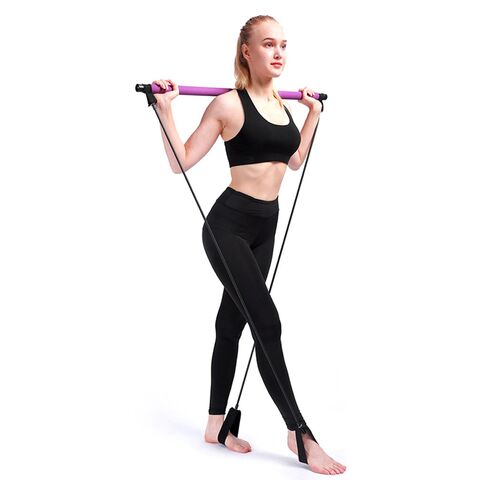 Pilates Fitness Stick Leichter Trainer Pilates Bar Stick mit Widerstandsband für Fitnessstudio und Heimfitness