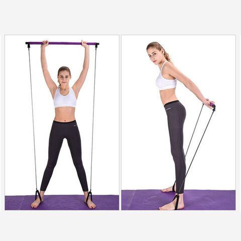 Pilates Fitness Stick Leichter Trainer Pilates Bar Stick mit Widerstandsband für Fitnessstudio und Heimfitness