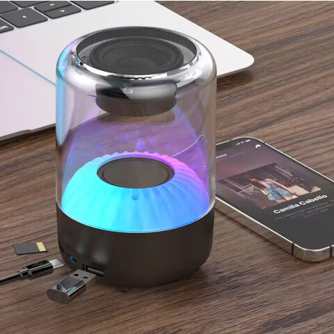 Nouvelle enceinte Bluetooth transparente professionnelle 2024 avec son stéréo surround, lumières LED et basses puissantes