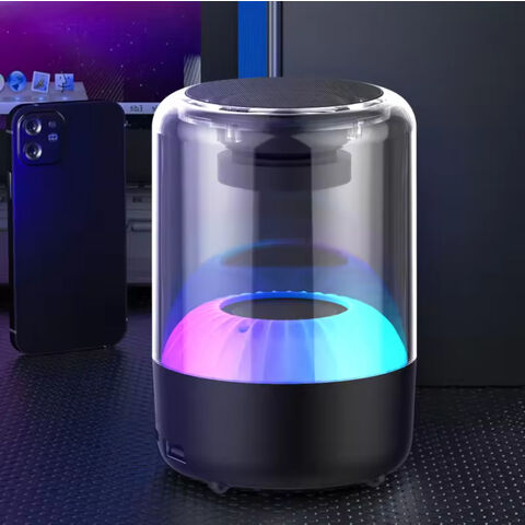 Nouvelle enceinte Bluetooth transparente professionnelle 2024 avec son stéréo surround, lumières LED et basses puissantes
