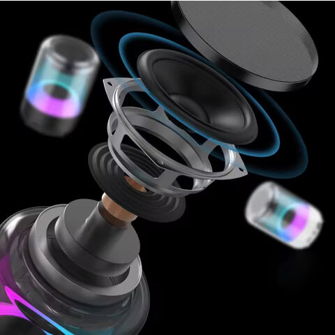 Nouvelle enceinte Bluetooth transparente professionnelle 2024 avec son stéréo surround, lumières LED et basses puissantes
