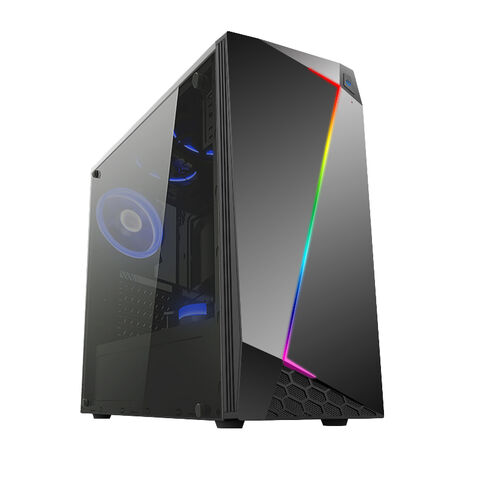 Caixa gaming ATX OEM ODM 100% fabricante! Com vidro temperado e RGB rainbow. Caixa de computador gaming com vidro temperado para escritório