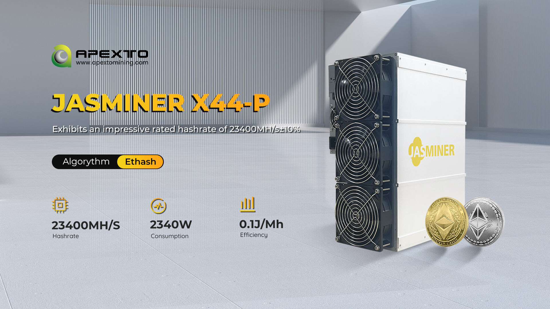 Compre Jasminer X44-p 23.4gh/s 2550w Algoritmo Ethash Etc Mineradora Asic  Máquina De Mineração Crypto Rig e Jasminer X44-p - Minerador Asic De Alto  Desempenho Para Criptomoedas de China por grosso por 7269
