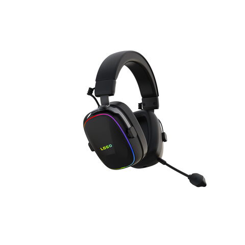 Neuestes privates Modell, geringe Latenz, 2,4G kabelloses Bluetooth-Gaming-Headset mit RGB, Mikrofon, Deep Bass, Memory Foam für PC