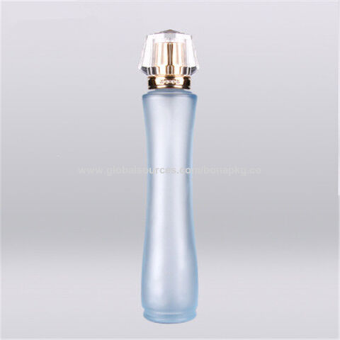 Frasco de Perfume de Vidrio Diamante con Tapa de Corona Dorada de 100 ml, Salida de Fábrica, Alta Calidad, con Bomba Pulverizadora