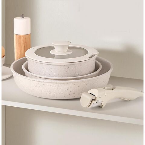 Juego de utensilios de cocina antiadherentes con mango desmontable