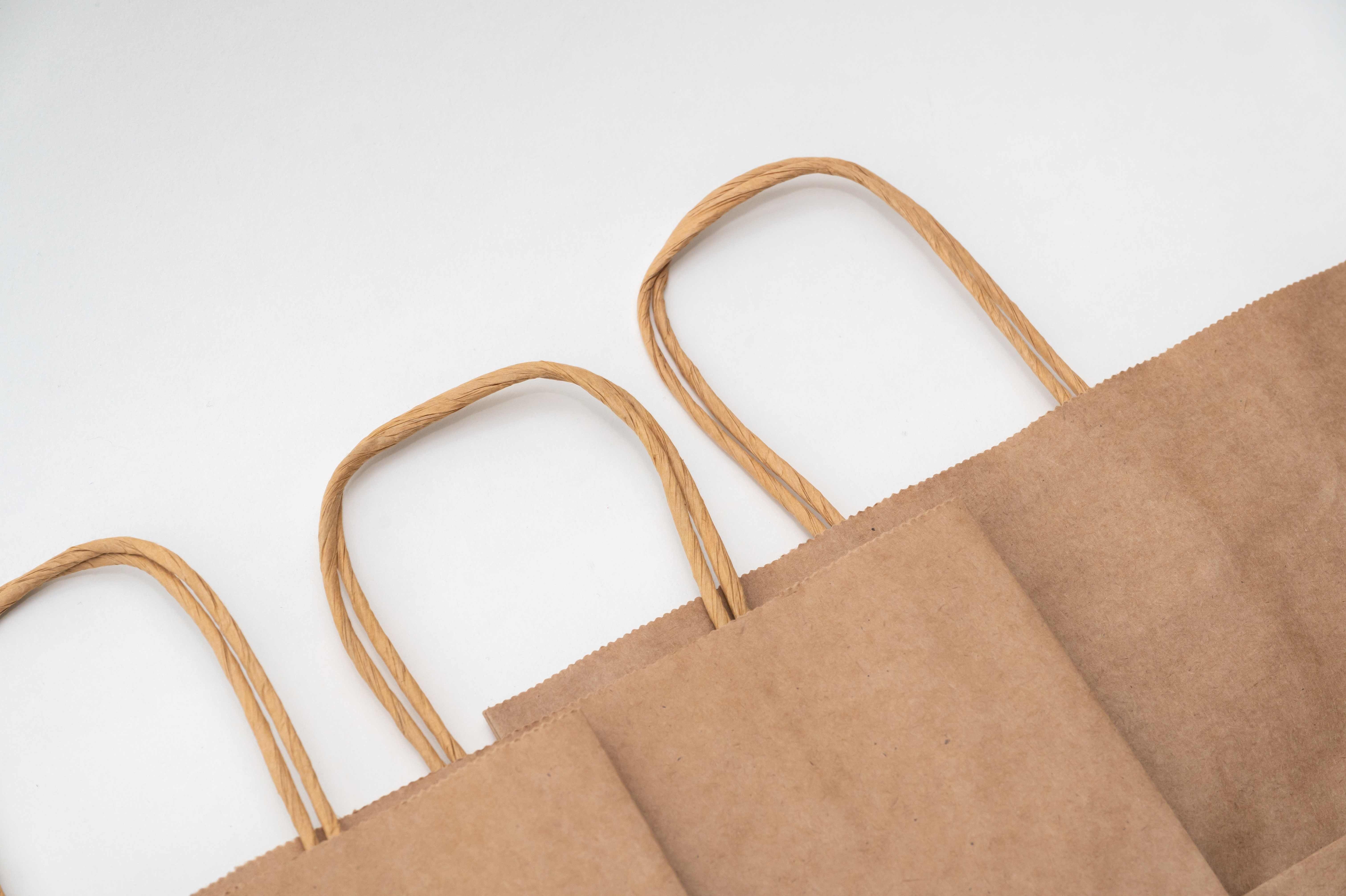 Customized Print Brown Kraft Food Packaging Paper Bag With Handles ...