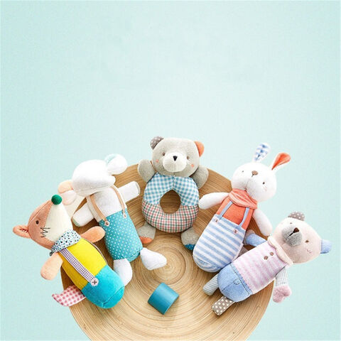 Sonajero de Peluche para Bebé, Juguetes de Sonajero con Animales Adorables, Campana de Mano de Seguridad para Bebés