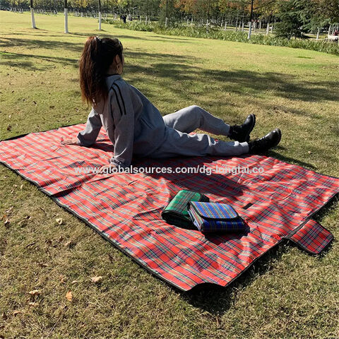 Tapis de plage extérieur, portable épais et étanche pour les voyages de camping pique-nique, 150*100cm - Gris - Maison