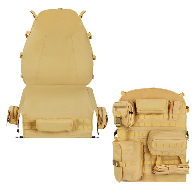 2 Panneaux Tactiques MOLLE Rigides Pour Siège Auto - Noir, ABS, Waterproof, Rangement Chasse