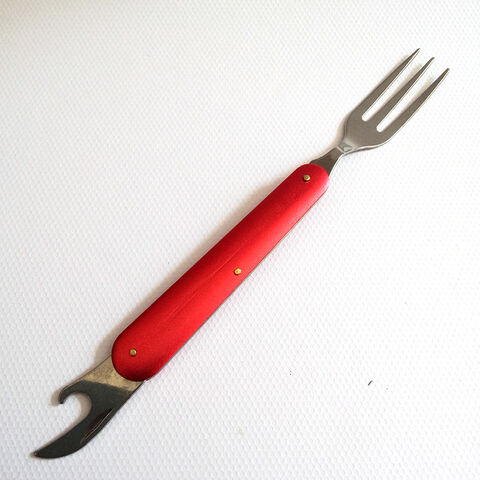 Camping Besteck Set Edelstahl Gabel Messer Löffel Flaschenöffner mit Aufbewahrungstasche