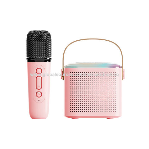 Mini Machine de Karaoké pour Enfants et Adultes, Haut-Parleur Bluetooth Portable avec 2 Microphones sans Fil, Cadeaux d'Anniversaire pour Filles et Tout-Petits