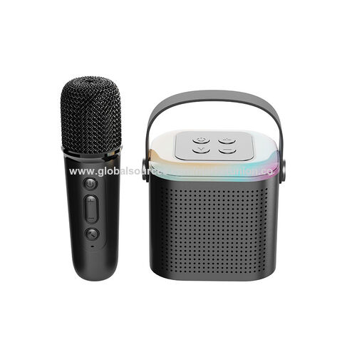 Mini Machine de Karaoké pour Enfants et Adultes, Haut-Parleur Bluetooth Portable avec 2 Microphones sans Fil, Cadeaux d'Anniversaire pour Filles et Tout-Petits