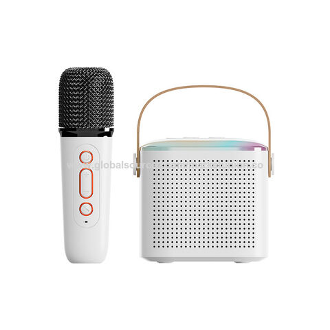 Mini Machine de Karaoké pour Enfants et Adultes, Haut-Parleur Bluetooth Portable avec 2 Microphones sans Fil, Cadeaux d'Anniversaire pour Filles et Tout-Petits