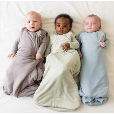 Precio de fábrica al por mayor para niños, fibra de bambú, saco de dormir para bebé, chaleco, bata de dormir, pijama, edredón anti-patadas para niños