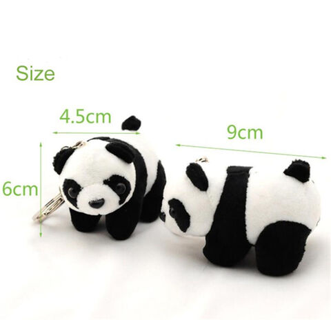 Venda por atacado da fábrica, urso panda de pelúcia branco e preto, chaveiro de panda macio, Dr. Martens com glitter