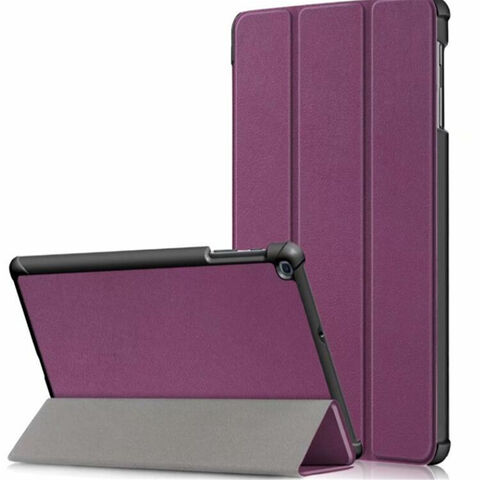Housse de tablette avec support pliable Tri-Fold en cuir PU au design tendance