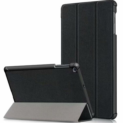 Housse de tablette avec support pliable Tri-Fold en cuir PU au design tendance