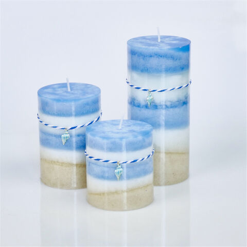 Velas Aromáticas de Parafina em Forma de Pilar Sólido com Design Lindo e Estilo Artístico