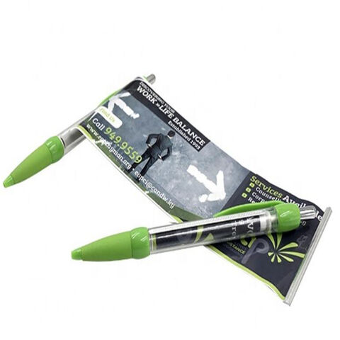Stylos Publicitaires Rétractables en Plastique avec Bannière Enroulable Personnalisée Logo OEM