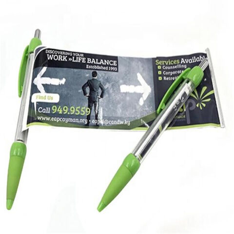Stylos Publicitaires Rétractables en Plastique avec Bannière Enroulable Personnalisée Logo OEM