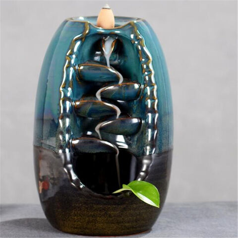 Porte-encens en céramique cascade pour décoration cadeau, décoration d'intérieur, brûleur d'encens à reflux