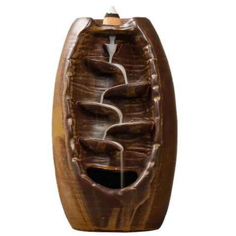 Porte-encens en céramique cascade pour décoration cadeau, décoration d'intérieur, brûleur d'encens à reflux