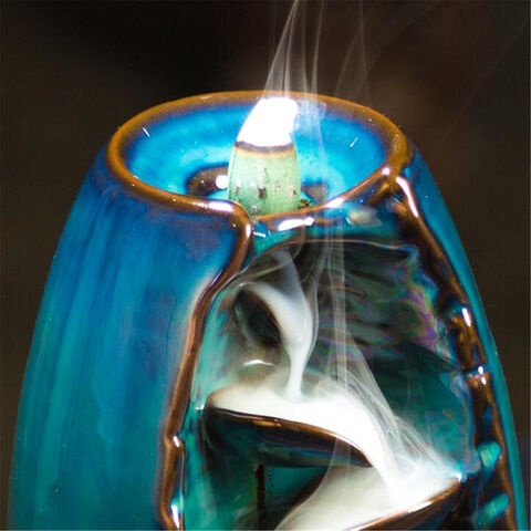 Porte-encens en céramique cascade pour décoration cadeau, décoration d'intérieur, brûleur d'encens à reflux