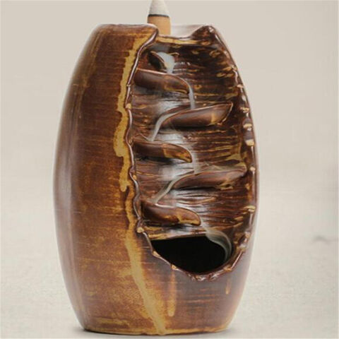 Porte-encens en céramique cascade pour décoration cadeau, décoration d'intérieur, brûleur d'encens à reflux