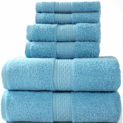 Juego de Toallas de Baño 100% Algodón para Hotel - Juego de Toallas Faciales y de Baño Blancas, Crema, Azules y Verdes de Lujo