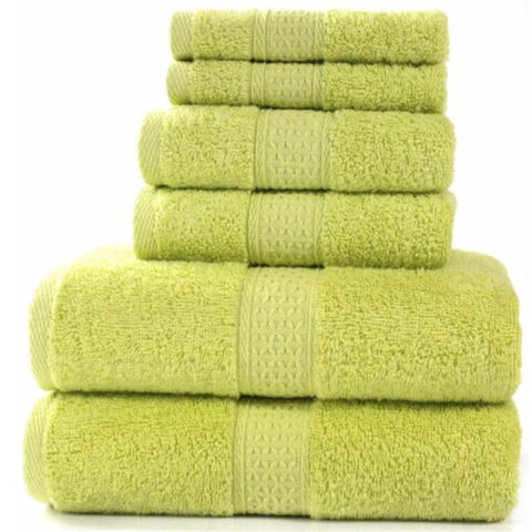 Juego de Toallas de Baño 100% Algodón para Hotel - Juego de Toallas Faciales y de Baño Blancas, Crema, Azules y Verdes de Lujo