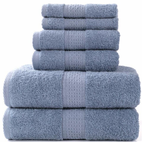Juego de Toallas de Baño 100% Algodón para Hotel - Juego de Toallas Faciales y de Baño Blancas, Crema, Azules y Verdes de Lujo
