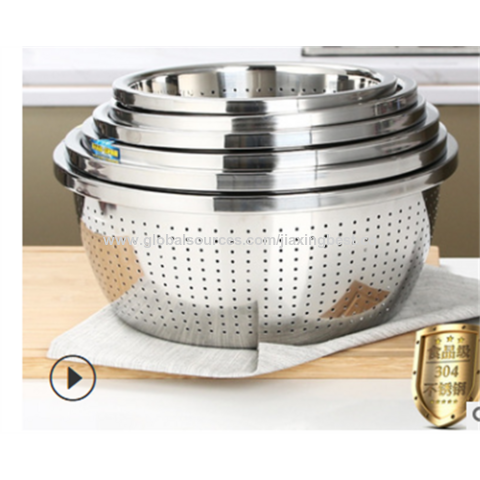 Stainless Steel Holes Washing Rice Sieve Straine metal rice washing filter JX