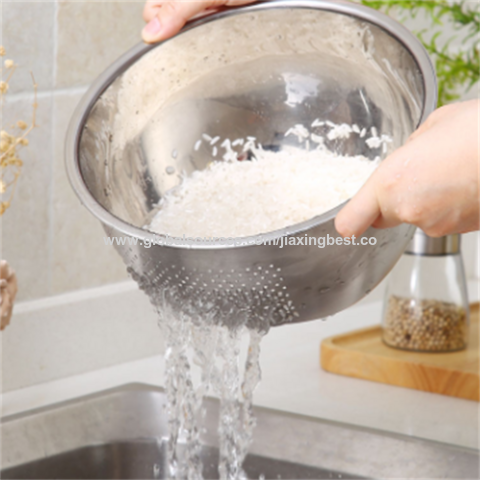 Stainless Steel Holes Washing Rice Sieve Straine metal rice washing filter JX