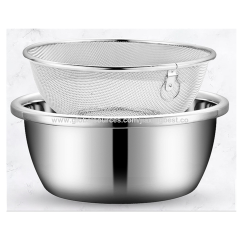 Stainless Steel Holes Washing Rice Sieve Straine metal rice washing filter JX