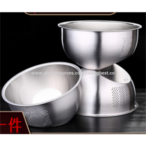 Stainless Steel Holes Washing Rice Sieve Straine metal rice washing filter JX