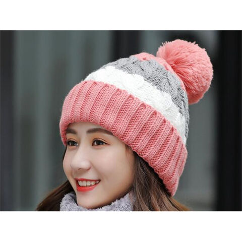 Factory direct sale winter versatile thermal caps plush Knitted cap