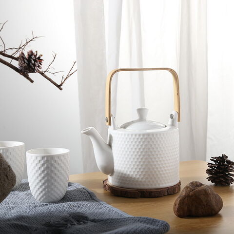 Weiße Logo-Teetasse Emaille Rosenblume Milch Saft Benutzerdefinierte chinesische traditionelle Kaffee- und Teesets mit Kanne
