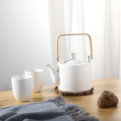 Weiße Logo-Teetasse Emaille Rosenblume Milch Saft Benutzerdefinierte chinesische traditionelle Kaffee- und Teesets mit Kanne