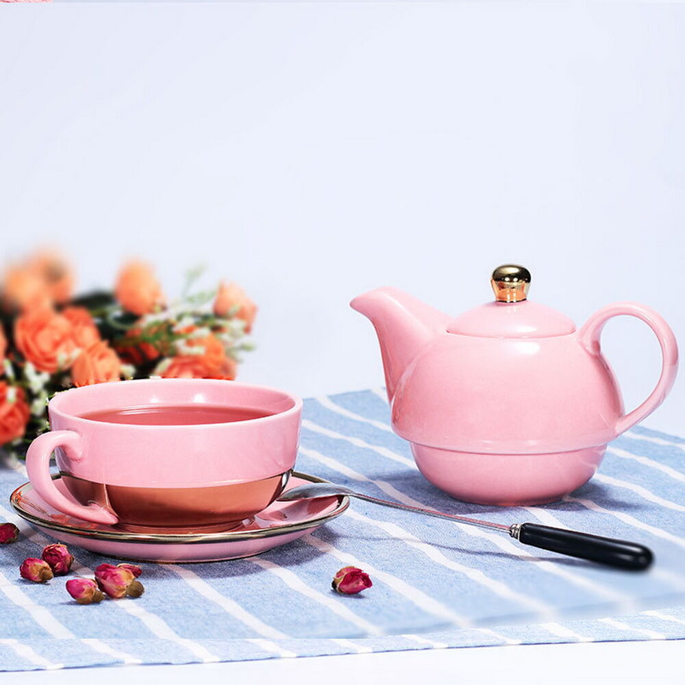 Modern Afternoon Teapot Cup And Saucer Set Pink White Box Mugs Nordic