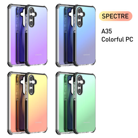 Coque de téléphone rigide en PC antichoc à spectre coloré dégradé arc-en-ciel de haute qualité pour Samsung Série A35