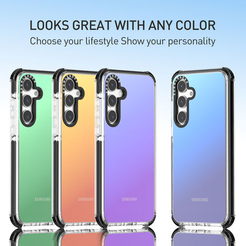 Coque de téléphone rigide en PC antichoc à spectre coloré dégradé arc-en-ciel de haute qualité pour Samsung Série A35