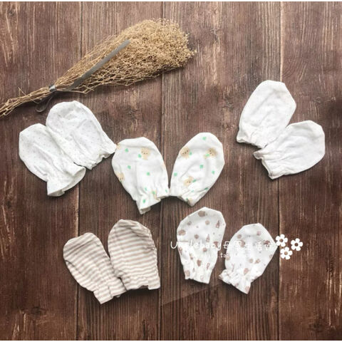 Guantes de protección facial antiarañazos para bebés recién nacidos, cuatro estaciones, de fibra de bambú, con precio personalizado de fábrica y ultra cómodos