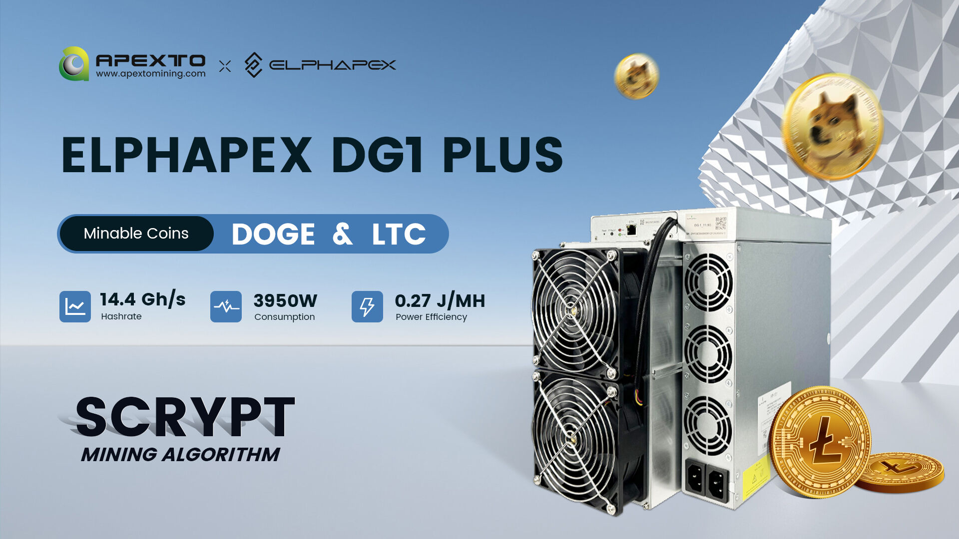 Wholesale Price Elphapex Dg1 Plus 14400m Hashrate With 3950m Power ...