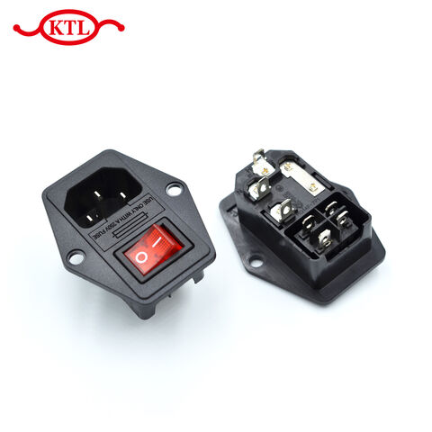 Tomada de alimentação CA 250V, 3 pinos HD14-7P com interruptor de balancim, direto do fabricante