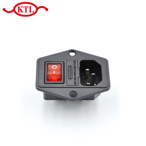 Tomada de alimentação CA 250V, 3 pinos HD14-7P com interruptor de balancim, direto do fabricante